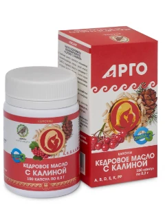 Масло кедровое с калиной, капсулы, 100 шт. Арго