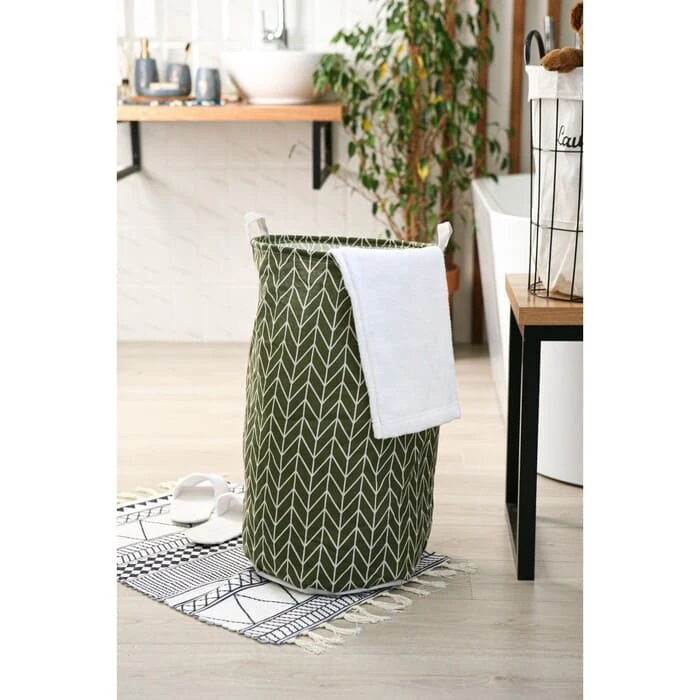 korzina_dlya_belya_zigzag_35_35_60_sm_zelyenaya