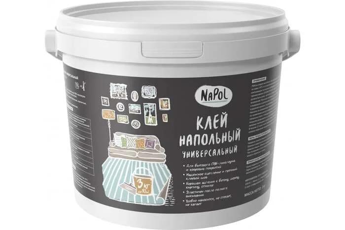Клей 1,3 кг универсальный для напольных покрытий NaPol