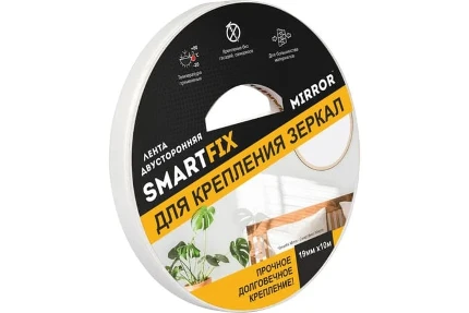 Фото для Лента двусторонняя вспененная Smart Fix для крепления зеркал SmartFix MIRROR, 19 мм*10 м 136566