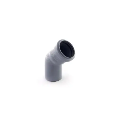 Отвод канализационный ПП Ду 40 мм / 45° с кольцом