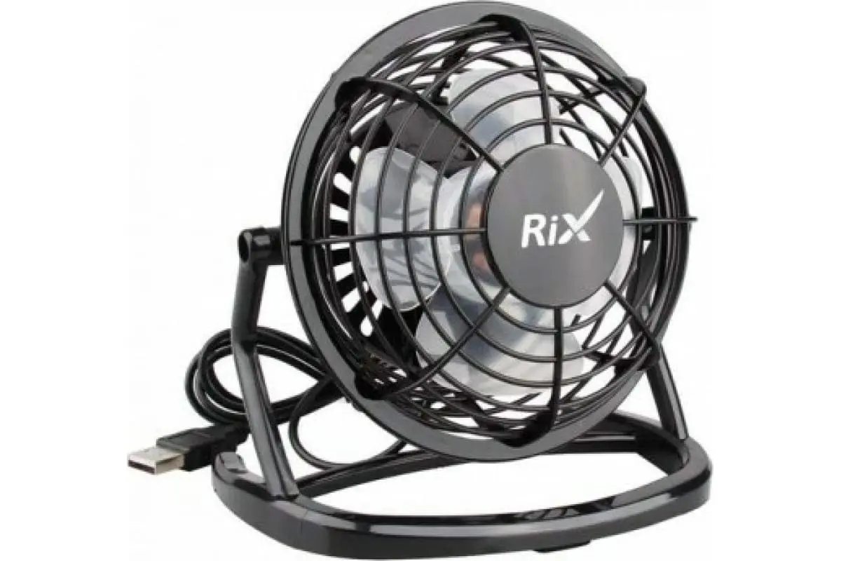 Настольный бытовой вентилятор RIX RDF-1500USB цвет черный