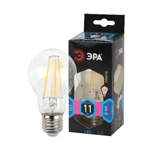 Лампа светодиодная ЭРА F-LED A60-11W-840-E27 Е27 11Вт филамент груша