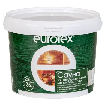 Лак для бань и саун EUROTEX (Евротекс) 2,5 кг