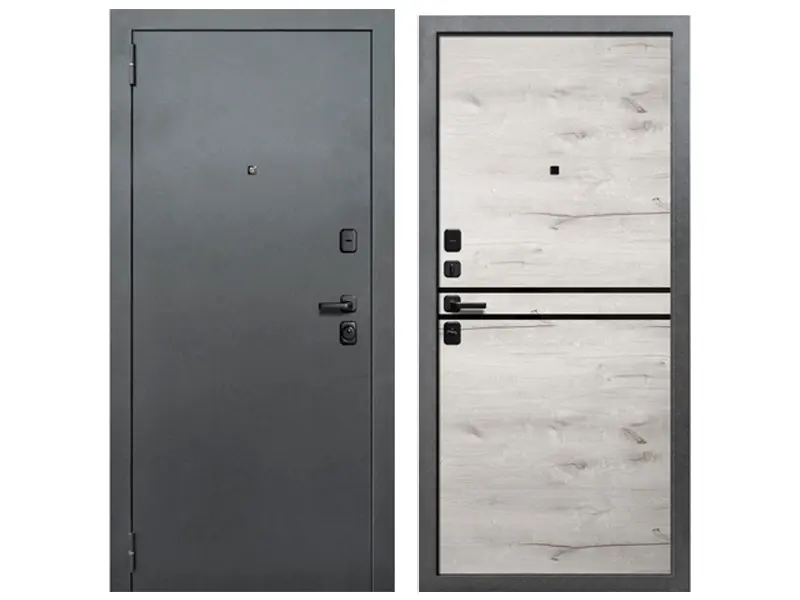 Дверь входная Диамонд, левая, 860 мм Букле тёмный/ Дуб арктик