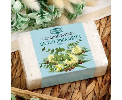 Фото для Соляной брикет "Листья Эвкалипта", 1,35 кг "Добропаровъ"