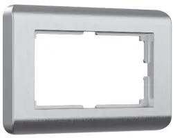 Рамка Werkel для двойной розетки серебро WL12-Frame-01-DBL