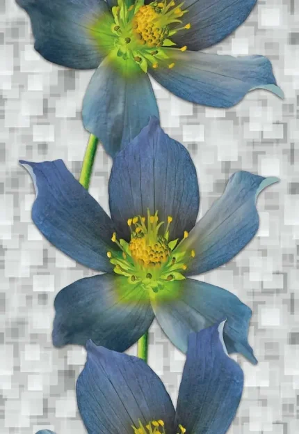 Фото для АКЦИЯ! Панель ПВХ 0622 синие цветы 2700х250х10мм