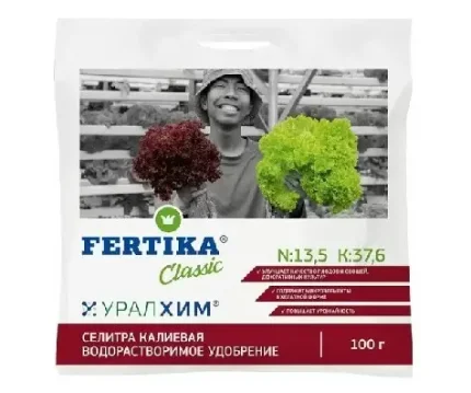 Фото для Селитра Калиевая 100гр N 13,5 К 37,6 Fertika