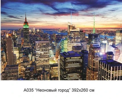 Фото для Фотообои Неоновый город 392х260см VIP А-035, 16 частей