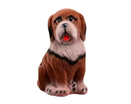 Фото для Копилка "Собака Бетховен" 18 см, коричневый цвет, флок