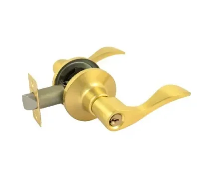 Ручка защелка Нора-М ЗВ1-01 с ключом и фиксатором, матовое золото (комплект - 2шт)