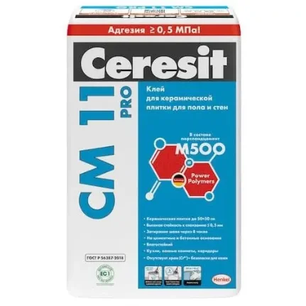 Фото для Клей Ceresit CM-11 PRO для керамогранита и керамической плитки
