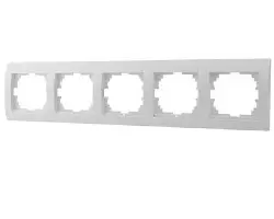 Рамка Lezard Deriy 5-местная горизонтальная белый 702-0200-150