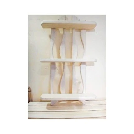 Фото для Полка для бани Волна 3, 3-х ярусная, липа