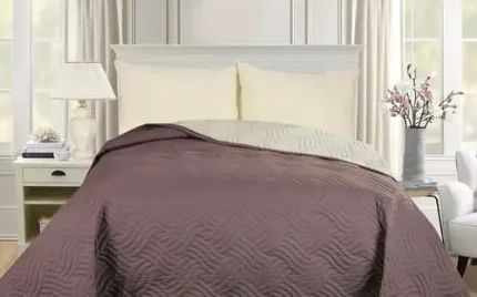 Покрывало Arti Косы, размер 180х200 см, цвет мокко