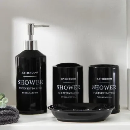 Фото для Набор аксессуаров для ванной комнаты «Лофт», 4 предмета (мыльница, дозатор для мыла 420 мл, 2 стакана), 5426132