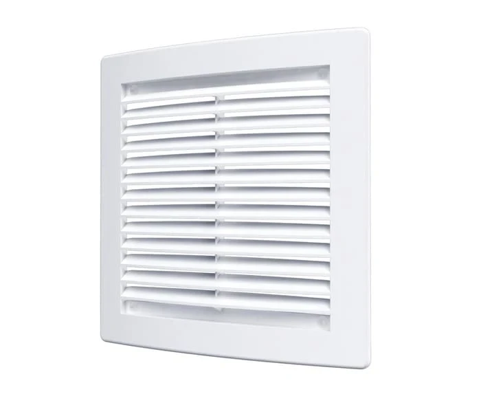 Фото для Решетка вентиляционная 200х200 мм пластиковая цилиндрическая с сеткой 2020РЦ