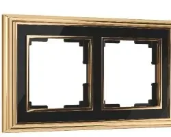 Рамка Werkel на 2 пост золото/черный WL17-Frame-02
