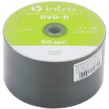 Фото для Диск DVD-R 4.7Gb 16x Intro Shrink (50шт/уп)