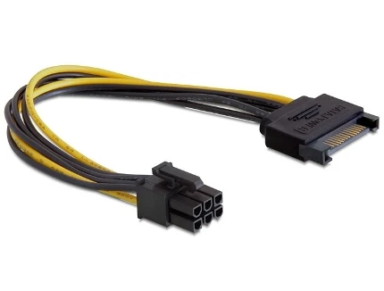 Фото для Переходник питания Cablexpert CC-PSU-SATA, SATA->PCI-Express 6pin, для подключения в/к PCI-Е (6pin) к б/п ATX