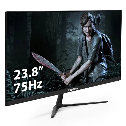 Фото для Монитор 23,8" ExeGate EP2400A Цвет черный, матрица IPS, 1920x1080(16\x3A9) matt 75Hz, отклик 5ms, угол 178°/178°, яркость 250cd/