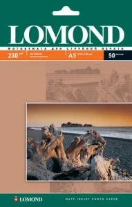 Фото для БУМАГА ДЛЯ СТРУЙНОЙ ПЕЧАТИ А5 14,8*21СМ LOMOND МАТОВАЯ ОДНОСТОРОННЯЯ 230Г/М² 50 ЛИСТОВ