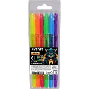 Фото для НАБОР ШАРИКОВЫХ РУЧЕК deVENTE HEY BRO 6ЦВ НЕОН