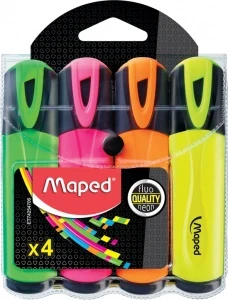 Фото для НАБОР МАРКЕРОВ ТЕКСТОВЫДЕЛИТЕЛЕЙ "FLUO PEP'S CLASSIC" 4 ЦВЕТА
