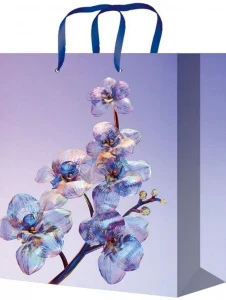 Фото для ПАКЕТ ПОДАРОЧНЫЙ 18*23*10СМ "СТЕКЛЯННЫЕ ЦВЕТЫ"