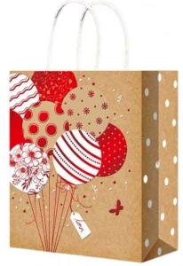 Фото для ПАКЕТ ПОДАРОЧНЫЙ 18*23*10СМ КРАФТ "С ДНЕМ РОЖДЕНИЯ" КРАСНЫЙ