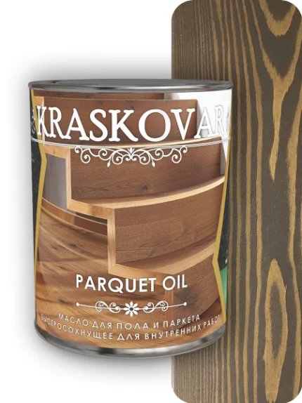 Фото для Масло для пола и паркета быстросохнущее Kraskovar Parquet oil Палисандр 0,75 л