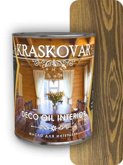 Фото для Масло для интерьера Kraskovar Deco Oil Interior Орех 0,75 л