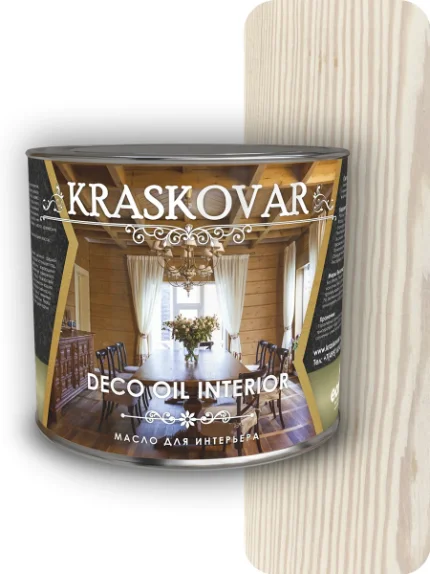Фото для Масло для интерьера Kraskovar Deco Oil Interior белоснежный 2,2 л