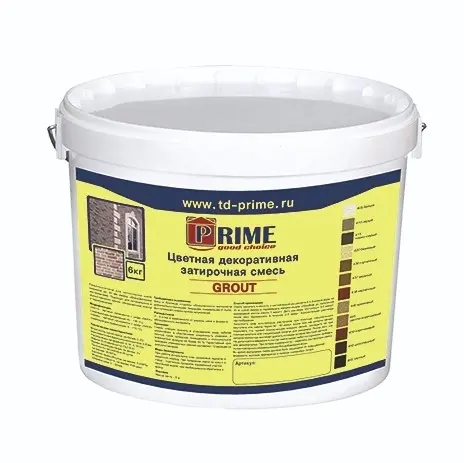 Затирка для швов PRIME Grout 6053 (белая), 6 кг/ведро