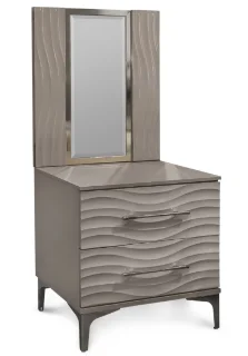 Зеркало "ГРАВИТА" для прикроватной тумбочки серый камень глянец