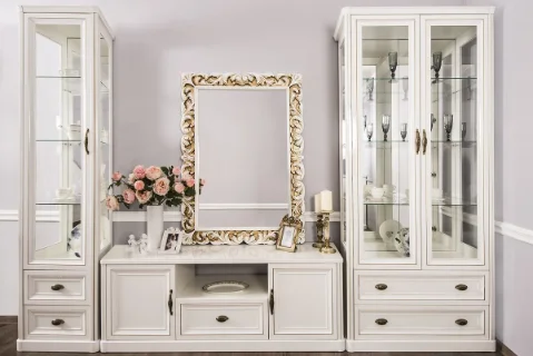 Фото для Гостиная "НАТАЛИ" 1+комод+зеркало+1 белый глянец
