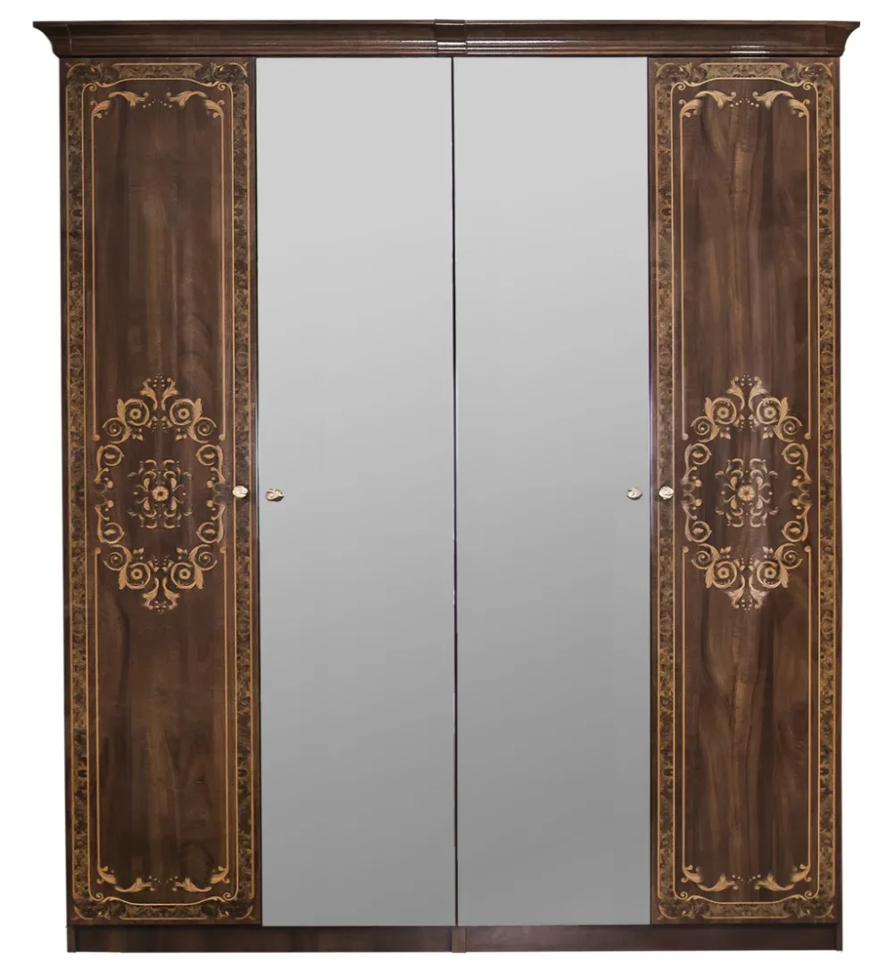 Шкаф "ПАТРИСИЯ" 4-дверный (2+2) с зеркалом караваджо глянец