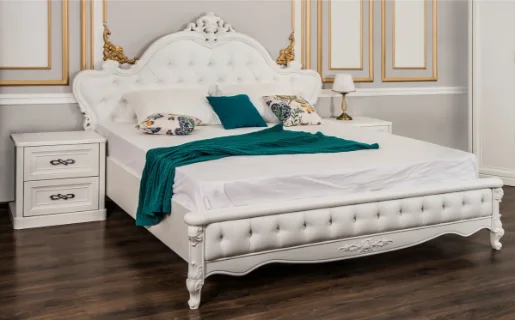 Кровать "МИШЕЛЬ" 160*200 см с подъемным механизмом белый матовый