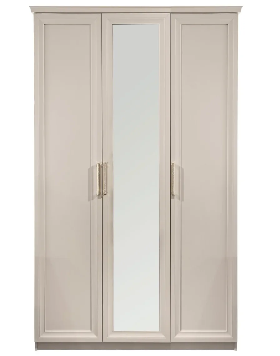 Шкаф "МОККО" 3-дверный с зеркалом бежевый
