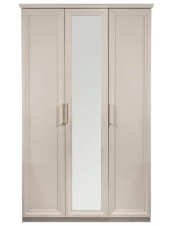 Шкаф "МОККО" 3-дверный с зеркалом бежевый