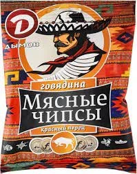 Фото для Чипсы Дымов 25гр из говядины с красным перцем*10