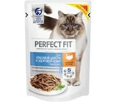 Фото для Корм д/кошек Перфект Фит 75гр индейка д/красивой шерсти и здоровой кожи пауч*28