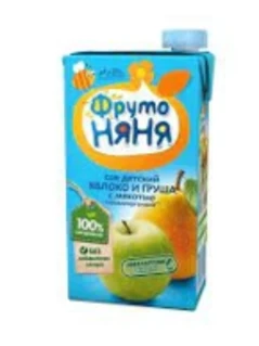 Фото для Сок ФрутоНяня 500мл яблоко груша б/сахара с мякотью*12