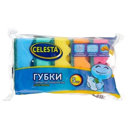 Фото для Губка д/посуды Селеста 5шт префельные*24