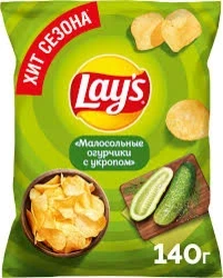 Фото для Чипсы Лейз 140гр малосольные огурчики/укроп*19