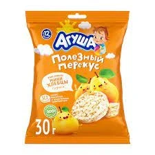 Фото для Хлебцы Агуша рисовые 30гр Груша 0.2%*8