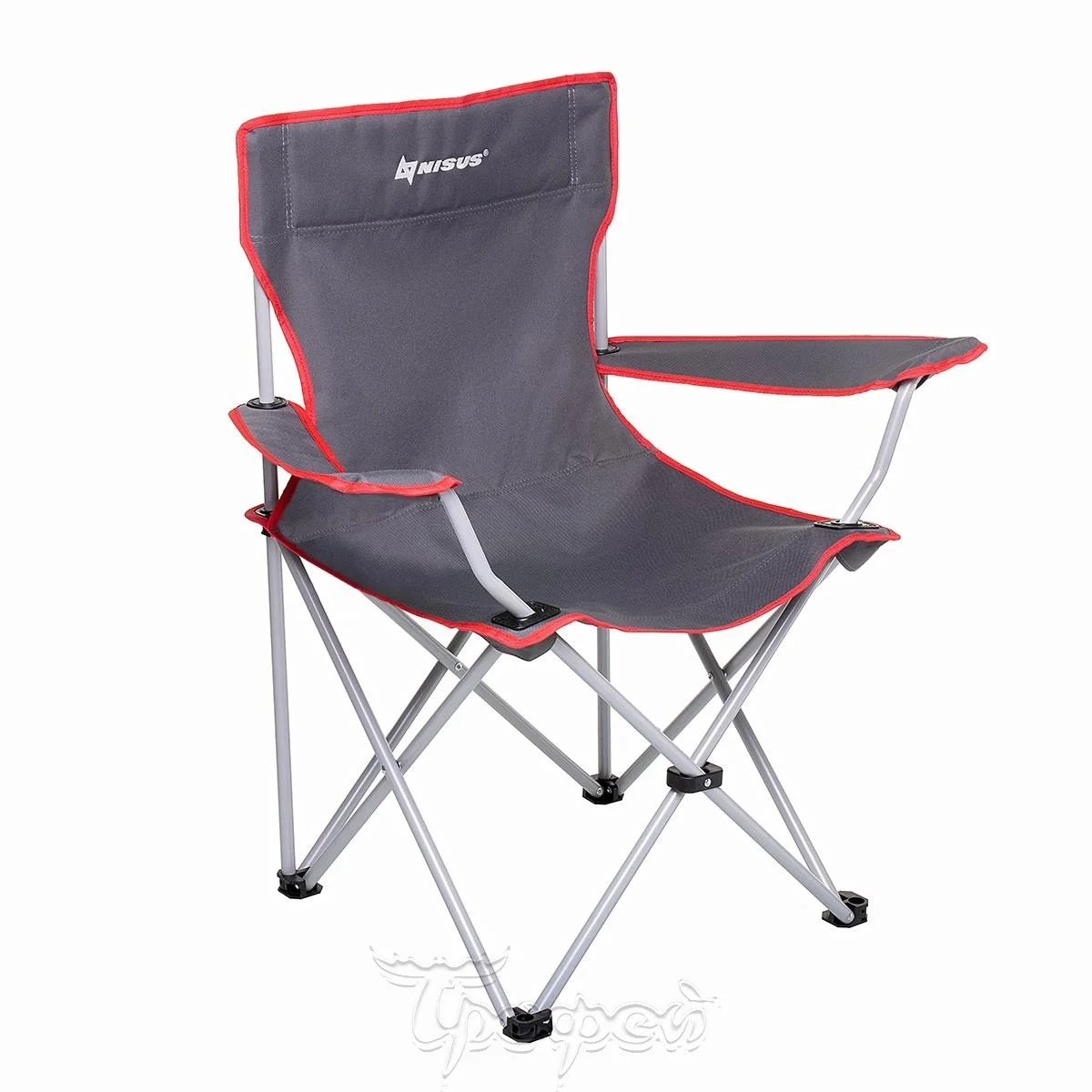 Кресло складное серый/красный без чехла NISUS