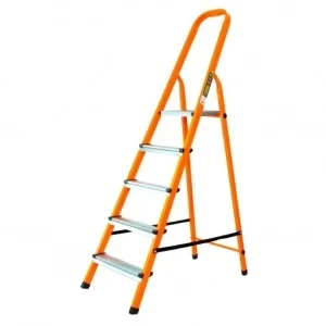 Фото для Стремянка 5 ступ.стальная, оцинков ступени, оранжевая СИБРТЕХ