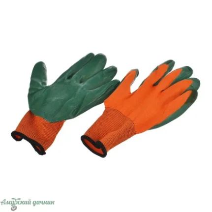 Фото для 1 Перчатки нейл. с нитр. покр. сад."ВЕСНА-Зеленые" р-8, кл.15 (оранж. ок) /5
